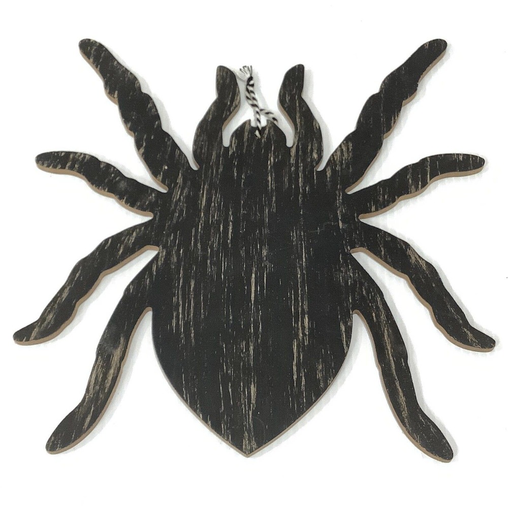 Halloween Wood Decor Signs Wall Art ~ the Witch is In/Out ~ Black Spider - Picture 5 of 5